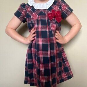 Chicco Short Sleeve Plaid Dress With Bow Detail - 5 years
